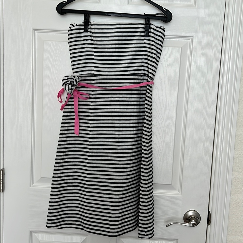 Helen Wang striped strapless dress